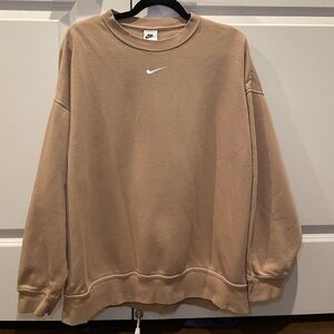 Nike Sportswear Essential Oversized Fleece Crewneck Hemp Size XS